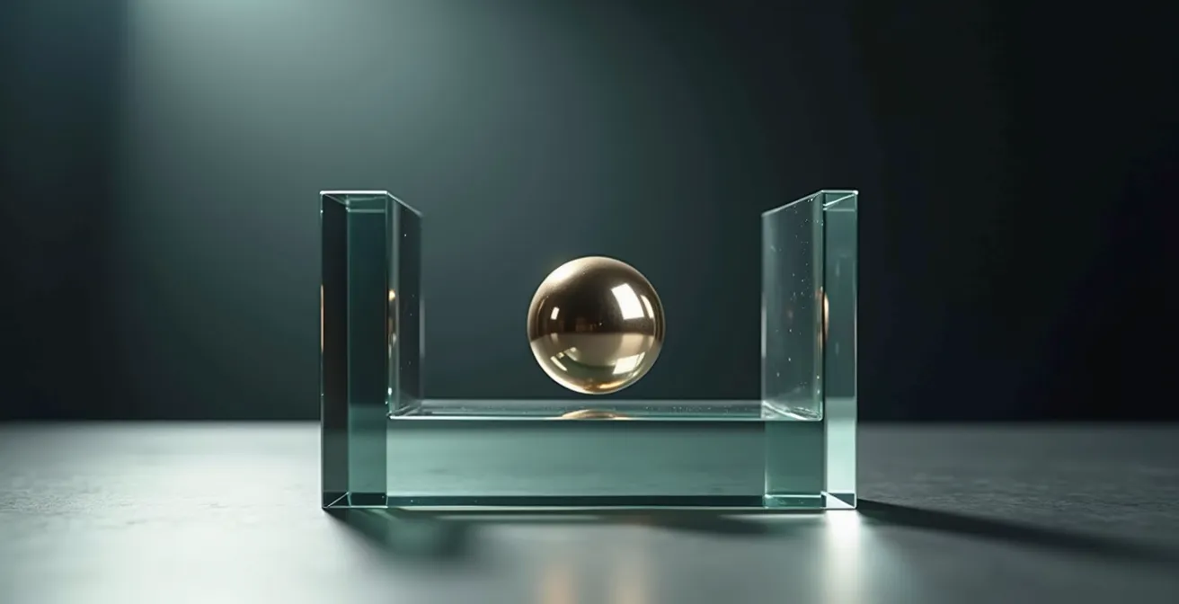 Abstract representation of portfolio protection strategy with geometric shapes