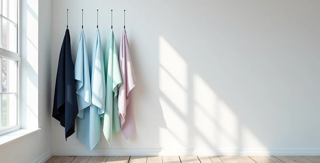 Comparison of icy pastel fabrics in different textures showing satin versus matte finishes