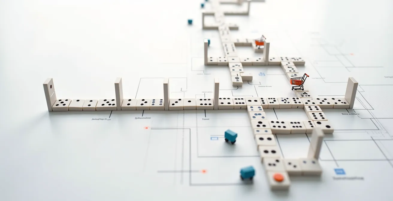 Split-screen visualization showing workflow complexity handling between two automation platforms for e-commerce